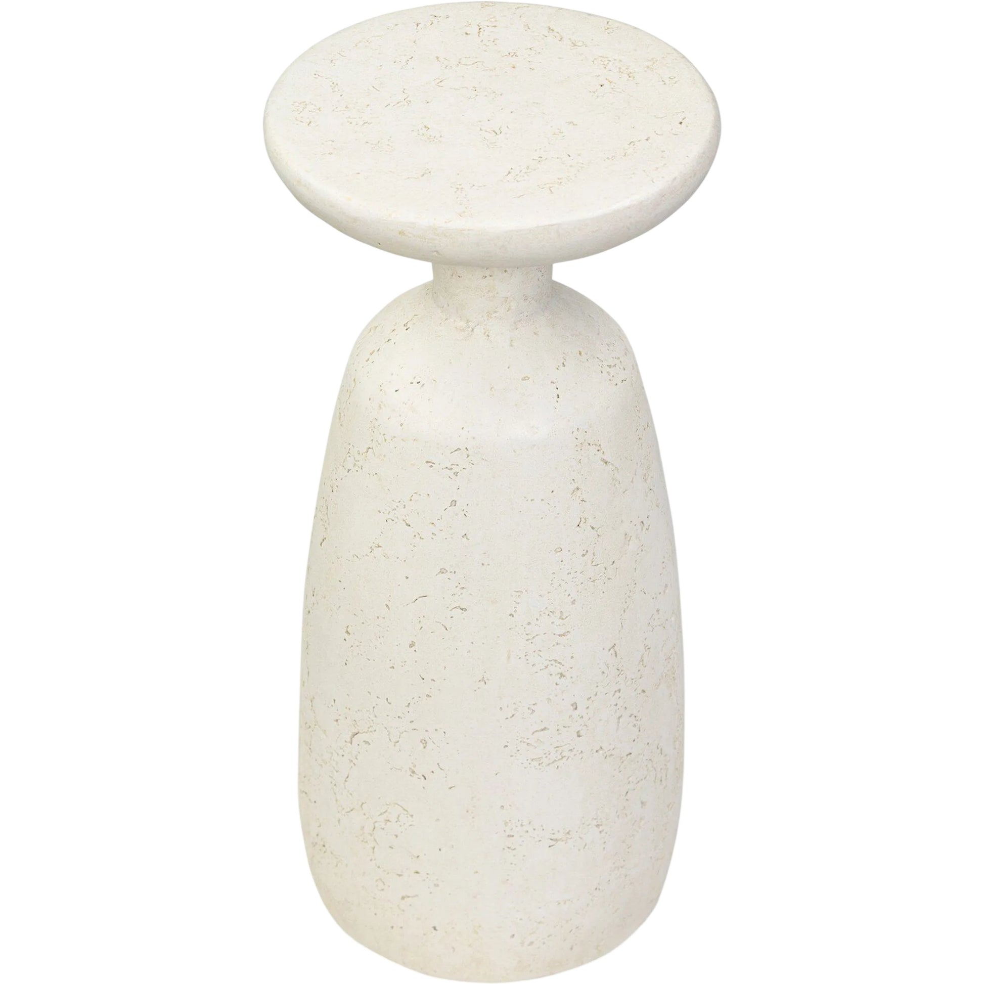 Ramara Outdoor Nesting End Table by Four Hands in aged white concrete. Made from solid concrete in a transitional style.