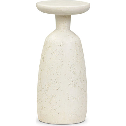 Ramara Outdoor Nesting End Table by Four Hands in aged white concrete. Made from solid concrete in a transitional style.