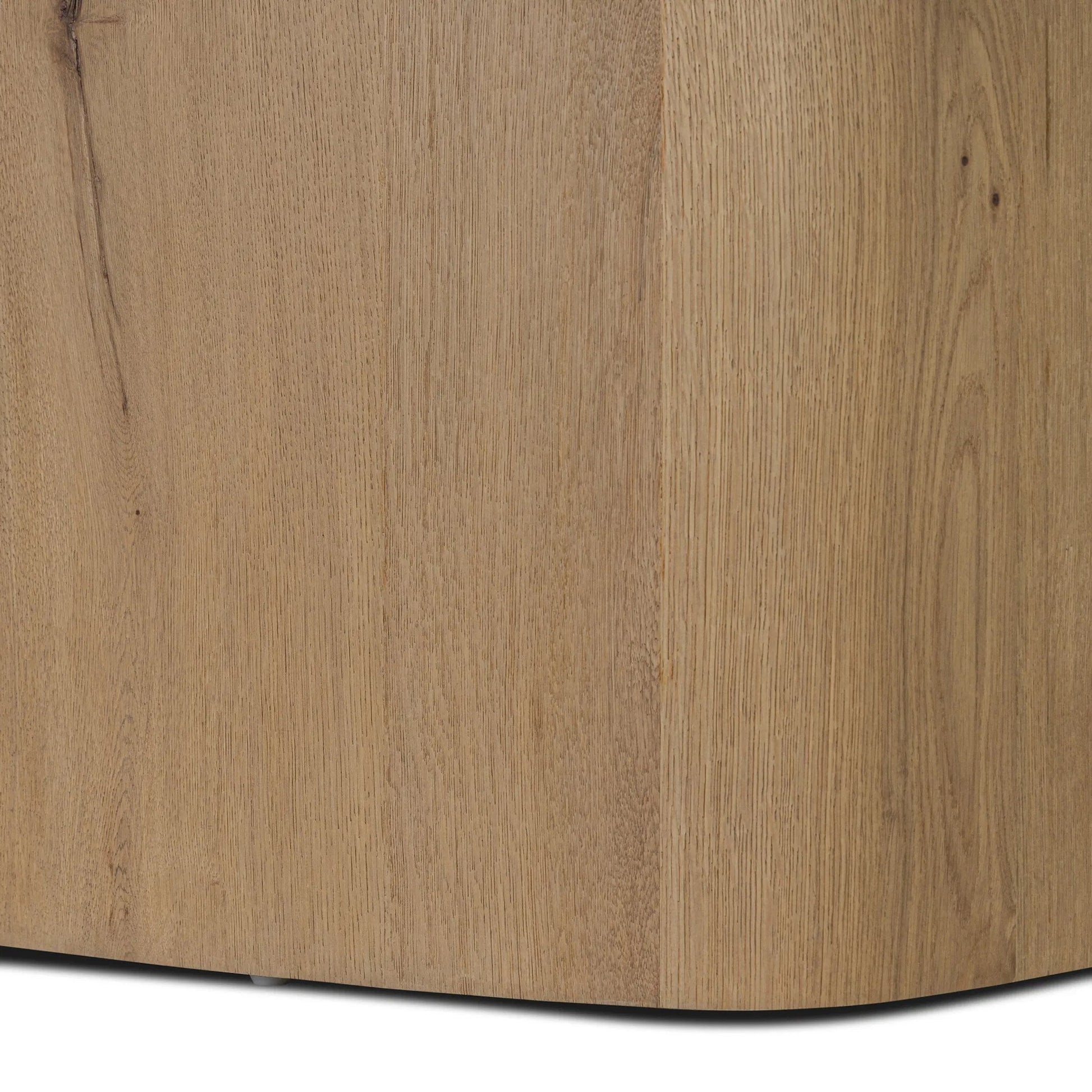 Barto Dining Table by Four Hands in aged smoked oak veneer. Made from thick oak veneer, solid oak in a transitional style.