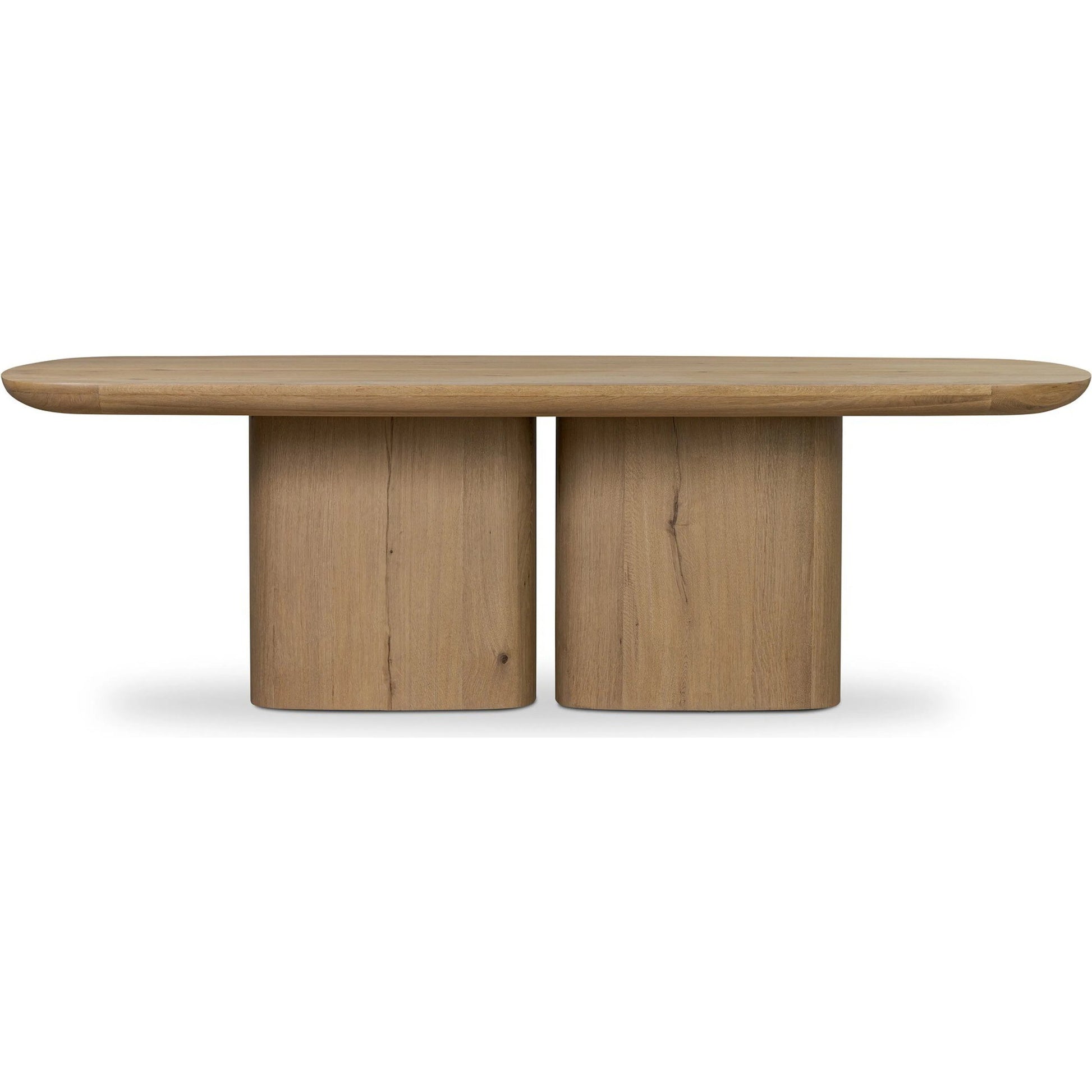 Barto Dining Table by Four Hands in aged smoked oak veneer. Made from thick oak veneer, solid oak in a transitional style.