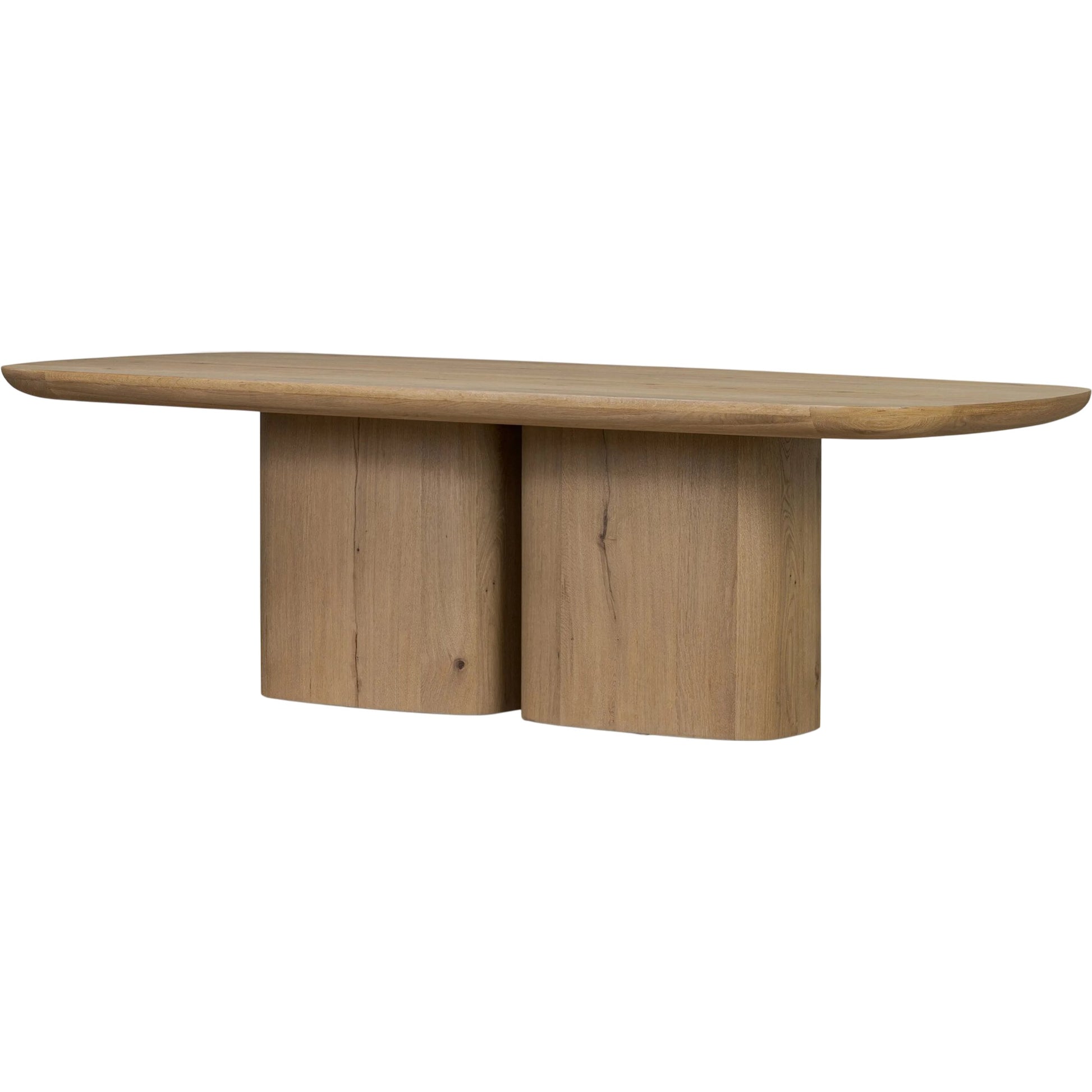 Barto Dining Table by Four Hands in aged smoked oak veneer. Made from thick oak veneer, solid oak in a transitional style.