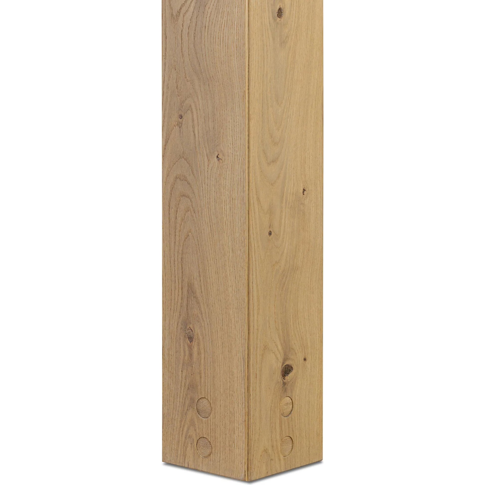 Emmer Dining Table by Four Hands in aged smoked oak, aged smoked oak veneer. Made from solid oak, thick oak veneer in a transitional style.