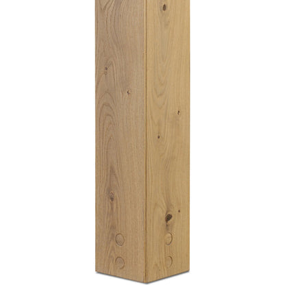 Emmer Dining Table by Four Hands in aged smoked oak, aged smoked oak veneer. Made from solid oak, thick oak veneer in a transitional style.