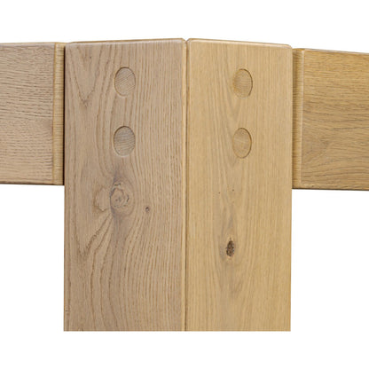 Emmer Dining Table by Four Hands in aged smoked oak, aged smoked oak veneer. Made from solid oak, thick oak veneer in a transitional style.
