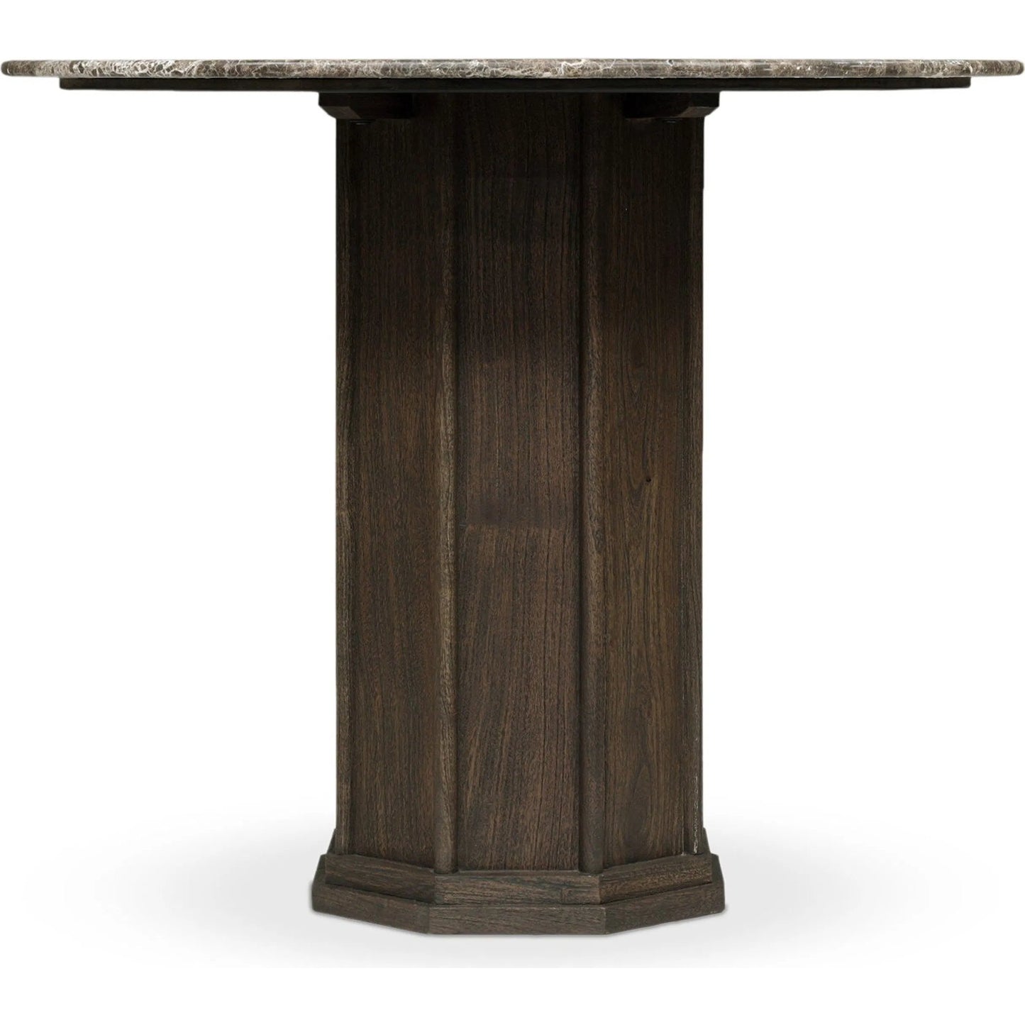 003 SI-2446630 | Additional Silo | Pavlo Bistro Table by Four Hands in brown marble, dark brown acacia. Made from solid marble, solid acacia in a modern style.