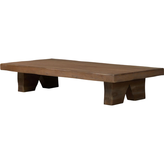 Reid Coffee Table by Four Hands in medium brown acacia. Made from solid acacia in a unique style.