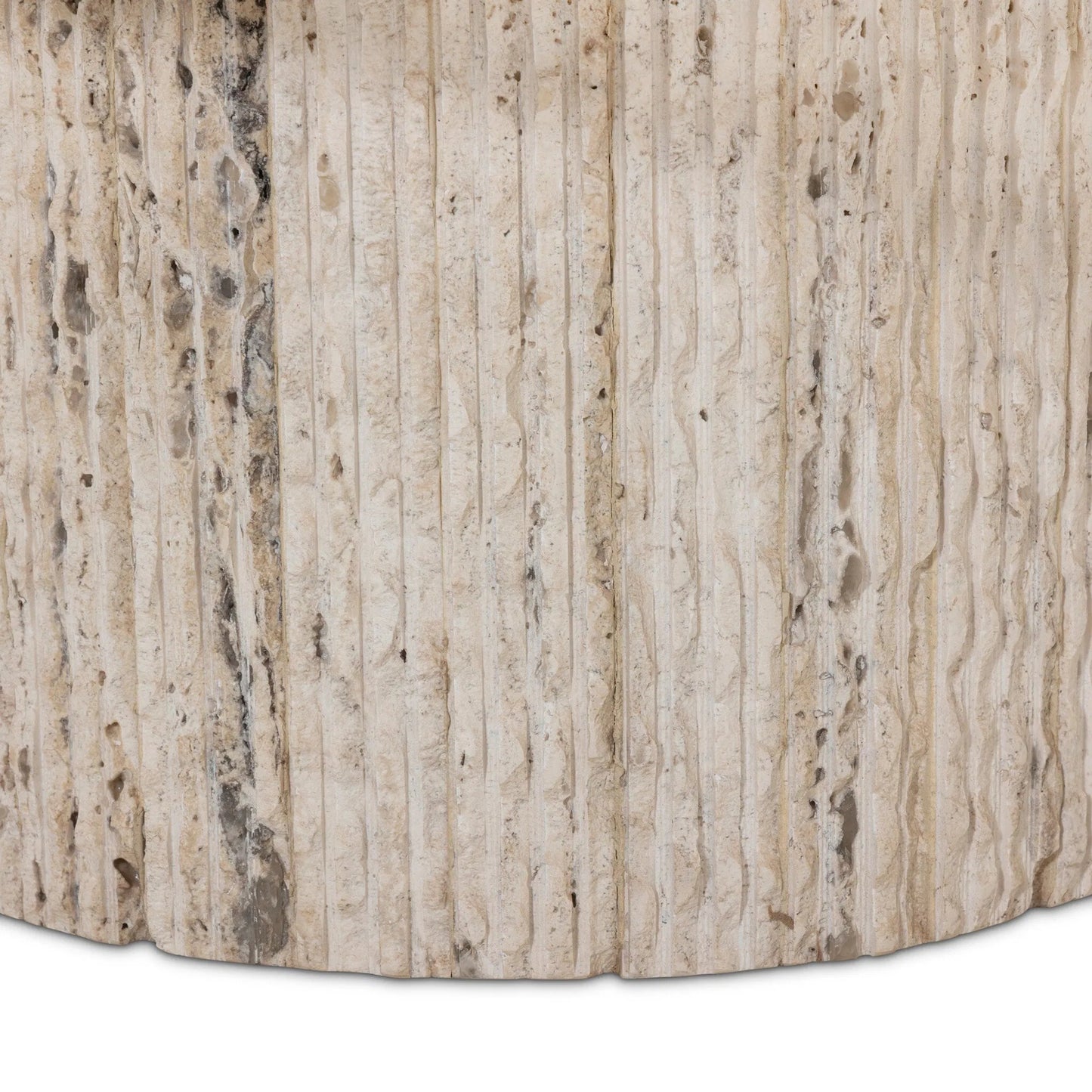 006 SI-2531573 | Closeup | Angelo Coffee Table by Four Hands in white travertine, white tessellated travertine. Made from solid travertine in a transitional style.