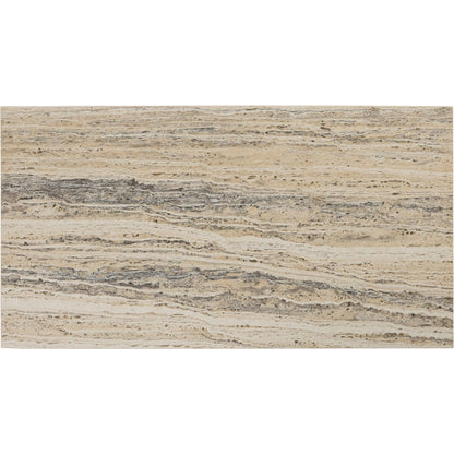 Angelo Coffee Table by Four Hands in white travertine, white tessellated travertine. Made from solid travertine in a transitional style.