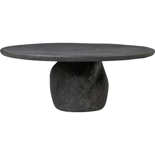 Bomba Coffee Table by Four Hands in textured black concrete. Made from solid concrete in a unique style.