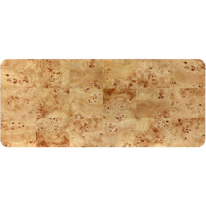 Mullins Desk by Four Hands in natural mappa burl. Made from poplar burl veneer in a modern style.