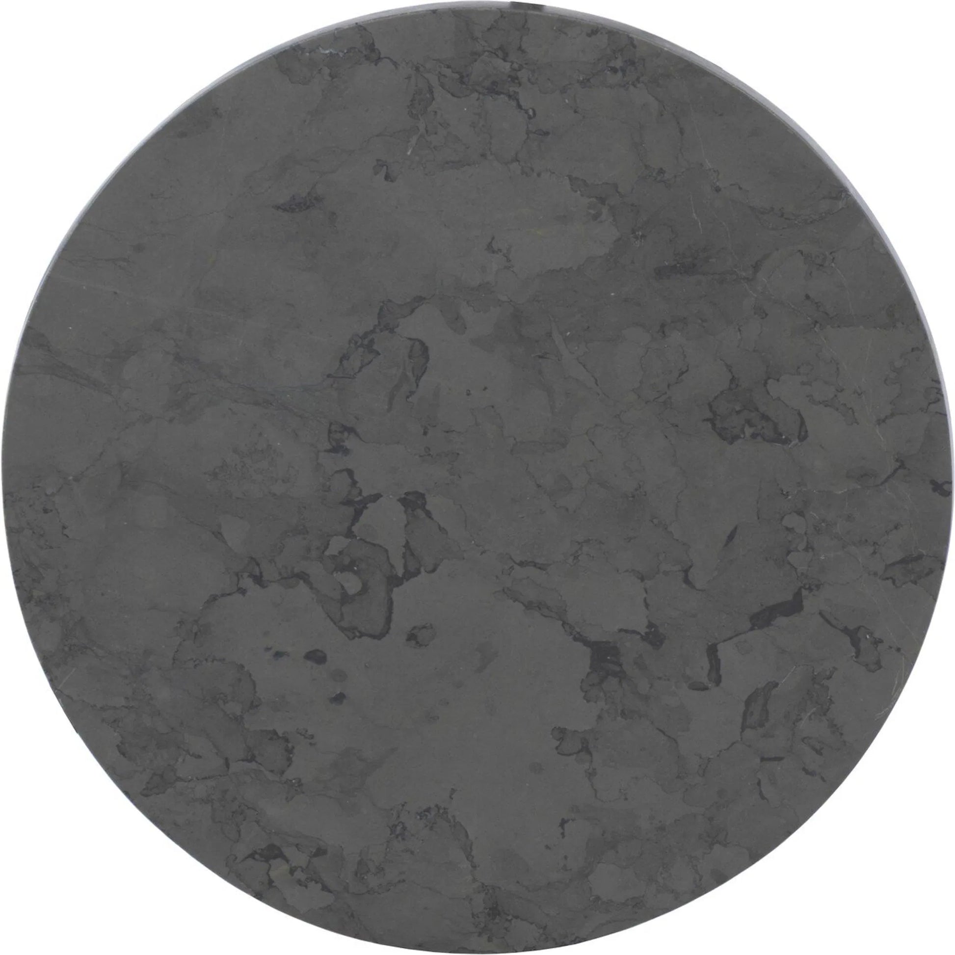Nina End Table by Four Hands in grey italian marble, hammered gunmetal. Made from solid marble, iron in a unique style.