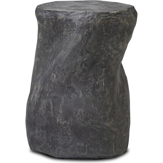 Bomba Small End Table by Four Hands in textured black concrete. Made from solid concrete in a unique style.