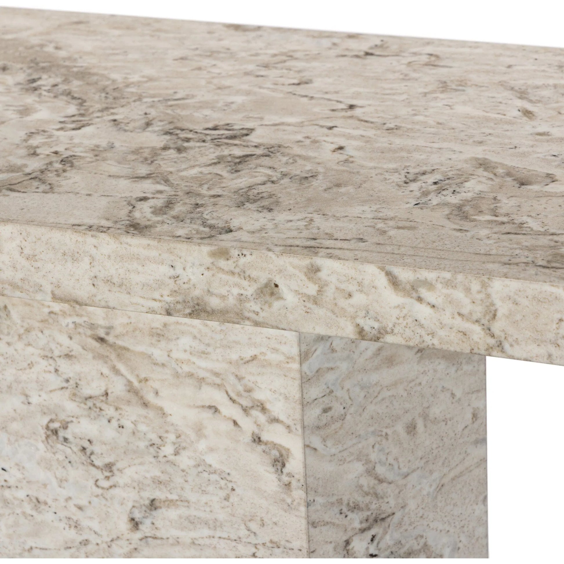 Argos Console Table by Four Hands in sand marble. Made from solid marble in a unique style.