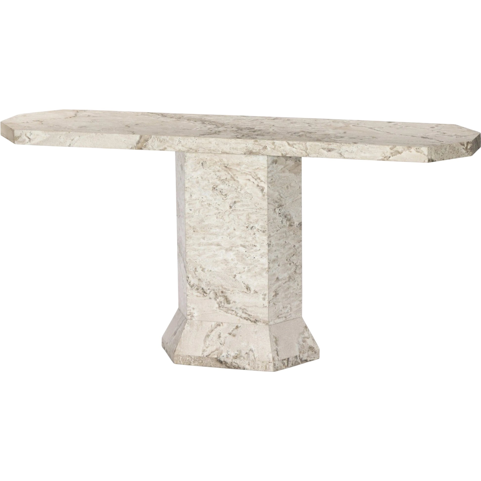 Argos Console Table by Four Hands in sand marble. Made from solid marble in a unique style.