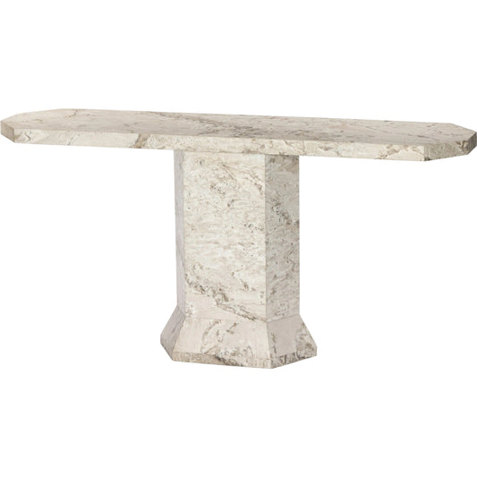 Argos Console Table by Four Hands in sand marble. Made from solid marble in a unique style.