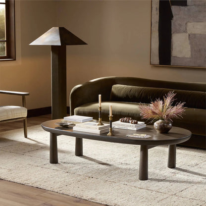 Clara Coffee Table by Four Hands. Made from oak veneer, solid oak in a transitional style.