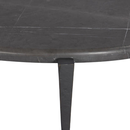 Rayna Coffee Table by Four Hands in grey italian marble, rubbed bronze. Made from solid marble, iron in a unique style.