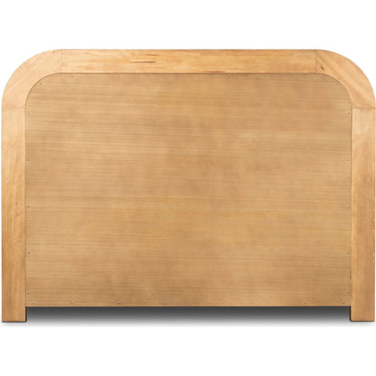 Rane Bed by Four Hands in heirloom sienna, honey brown oak veneer, honey brown oak. Made from top grain leather, thick oak veneer, solid oak in a transitional style.