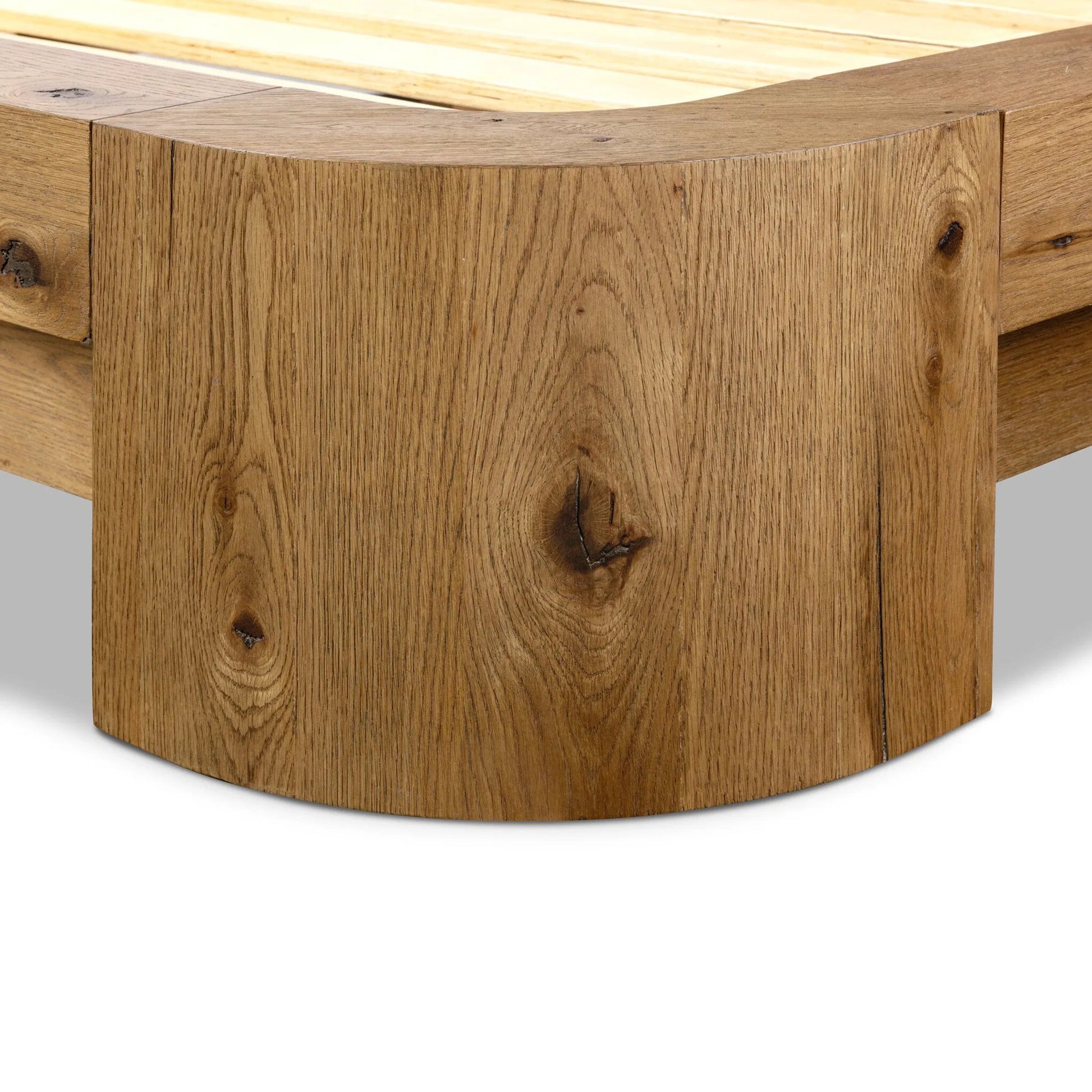 Rane Bed by Four Hands in heirloom sienna, honey brown oak veneer, honey brown oak. Made from top grain leather, thick oak veneer, solid oak in a transitional style.