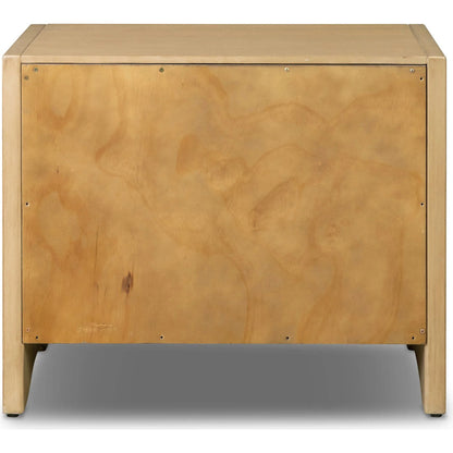 Hazel Nightstand by Four Hands in light wash oak veneer. Made from thick oak veneer, solid oak in a unique style.