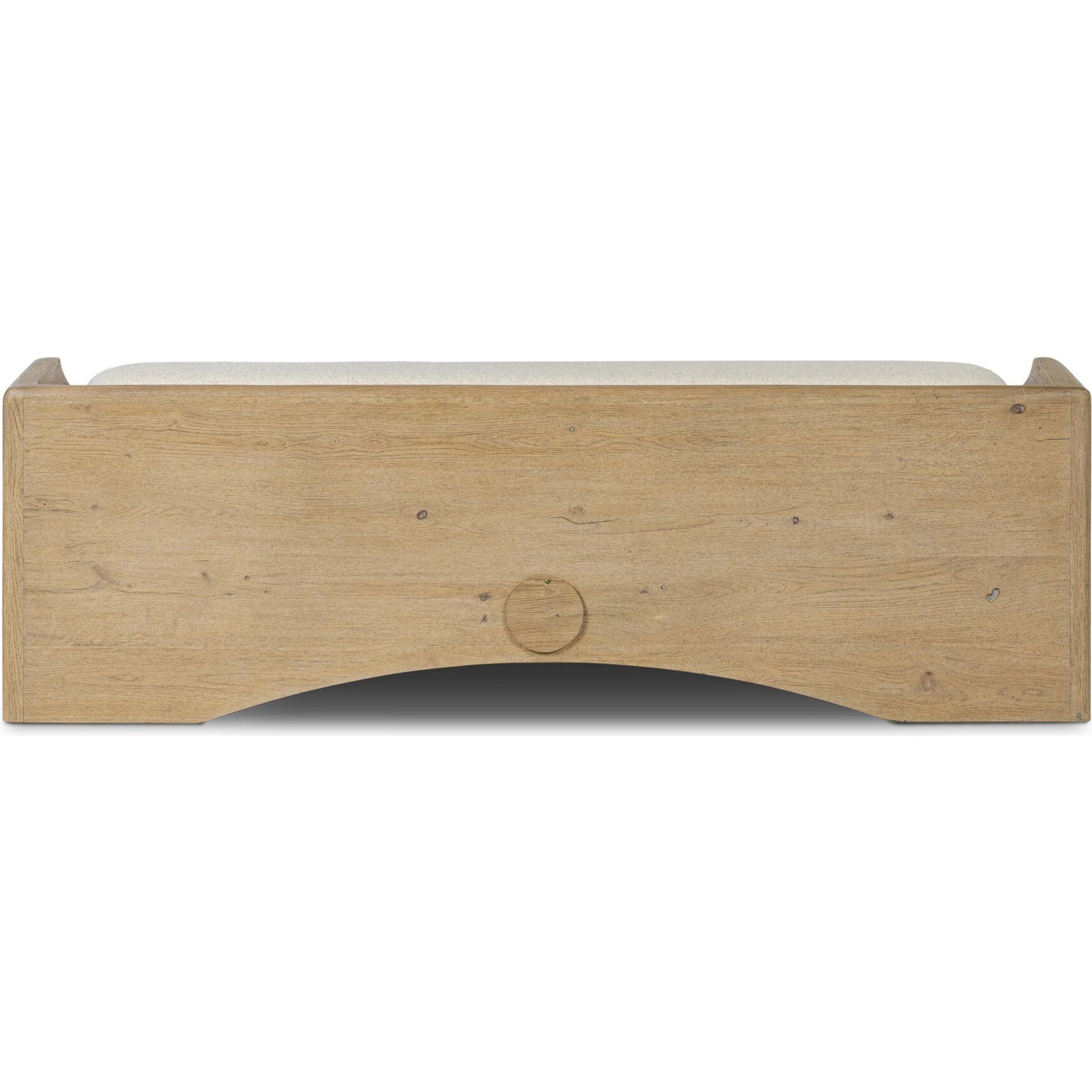 Balon Trunk by Four Hands in charter oatmeal, drifted oak thick veneer. Made from 69% polyester, 23% acrylic, 8% flax/linen, thick oak veneer in a transitional style.