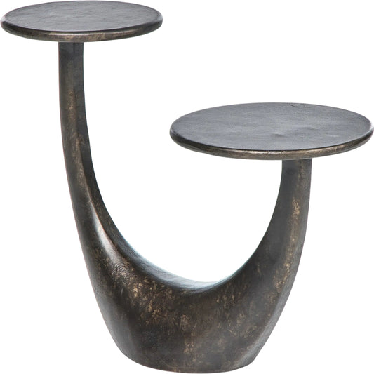 010 SI-2446654 | Primary Silo | Torrid End Table by Four Hands in distressed bronze. Made from aluminum in a modern style.