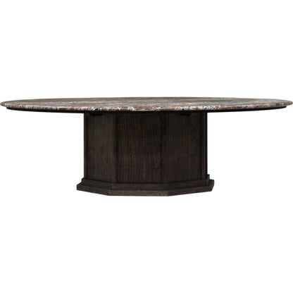 Pavlo Coffee Table by Four Hands in brown marble, dark brown acacia. Made from solid marble, solid acacia in a modern style.