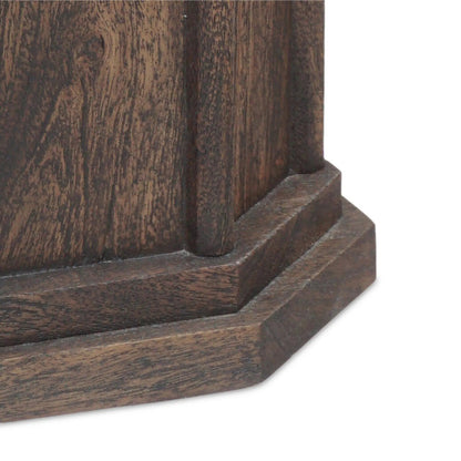 Pavlo End Table by Four Hands in brown marble, dark brown acacia. Made from solid marble, solid acacia in a modern style.