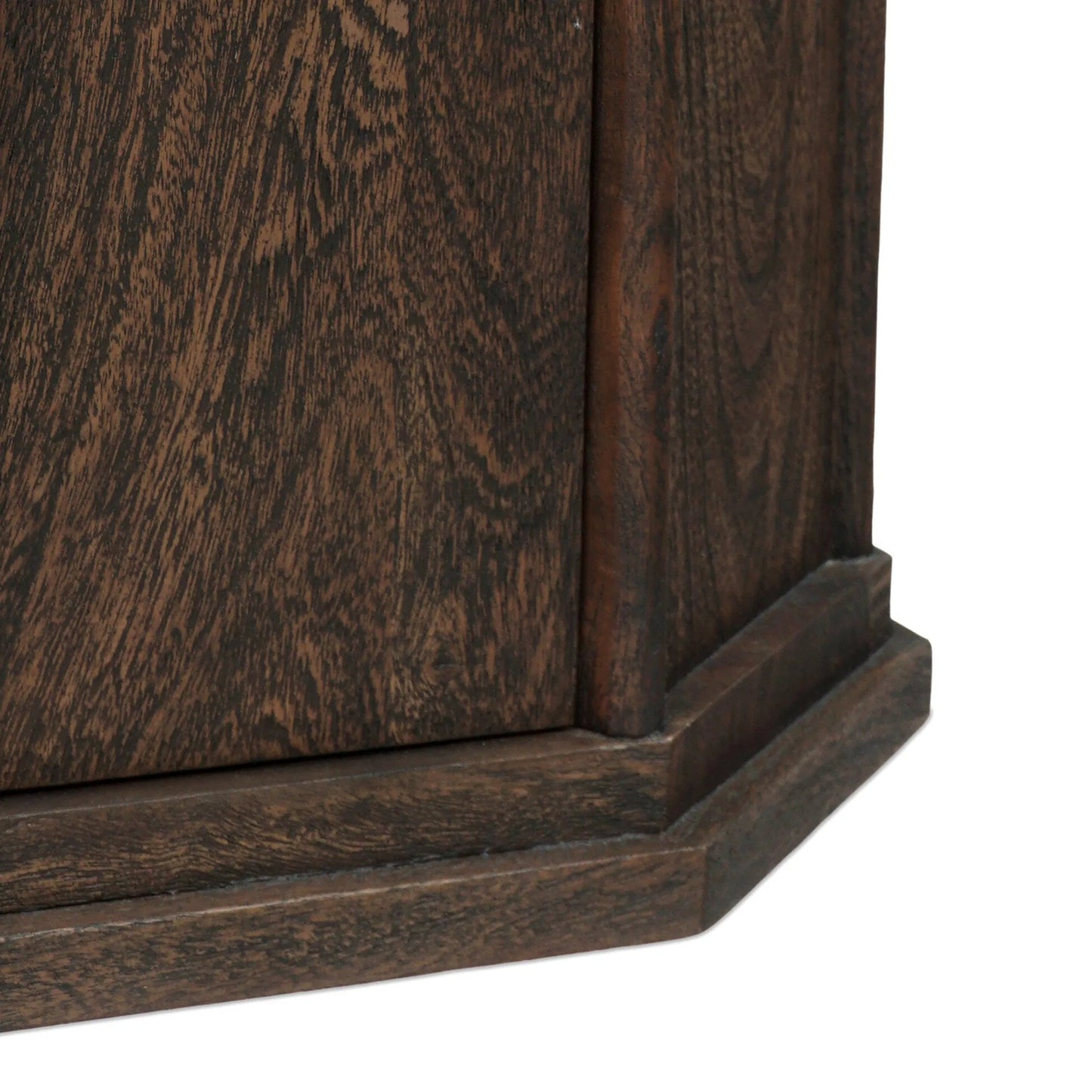 007 SI-2535277 | Closeup | Pavlo Cabinet End Table by Four Hands in brown marble, dark brown acacia. Made from solid marble, solid acacia in a unique style.