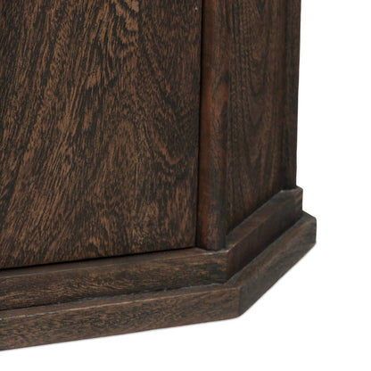 Pavlo Cabinet End Table by Four Hands in brown marble, dark brown acacia. Made from solid marble, solid acacia in a unique style.
