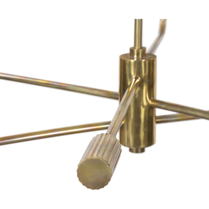 Lund Chandelier by Four Hands in burnt brass. Made from brass in a modern style.