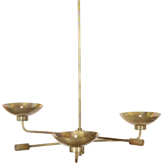 Lund Chandelier by Four Hands in burnt brass. Made from brass in a unique style.