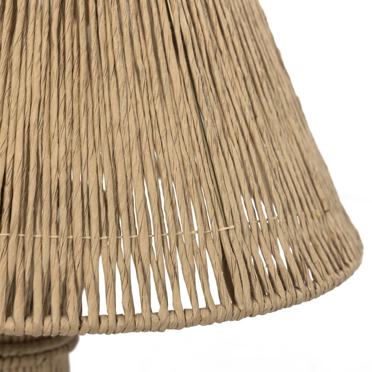 004 SI-2446618 | Closeup | Nessa Table Lamp by Four Hands in antique brass iron, natural paper cord. Made from iron, rush in a rustic style.