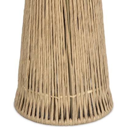 Nessa Table Lamp by Four Hands in antique brass iron, natural paper cord. Made from iron, rush in a rustic style.