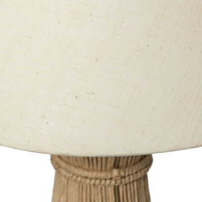 Nessa Table Lamp by Four Hands in antique brass iron, natural paper cord. Made from iron, rush in a rustic style.