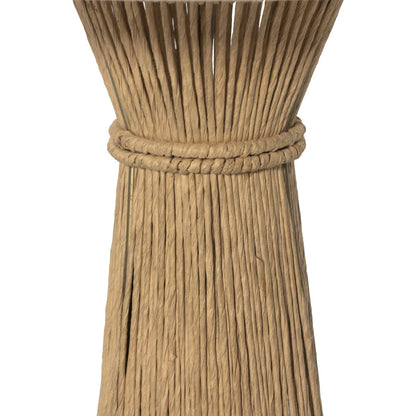 Nessa Table Lamp by Four Hands in antique brass iron, natural paper cord. Made from iron, rush in a rustic style.