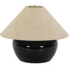 Glossy Black Ceramic, Antique Brass Iron