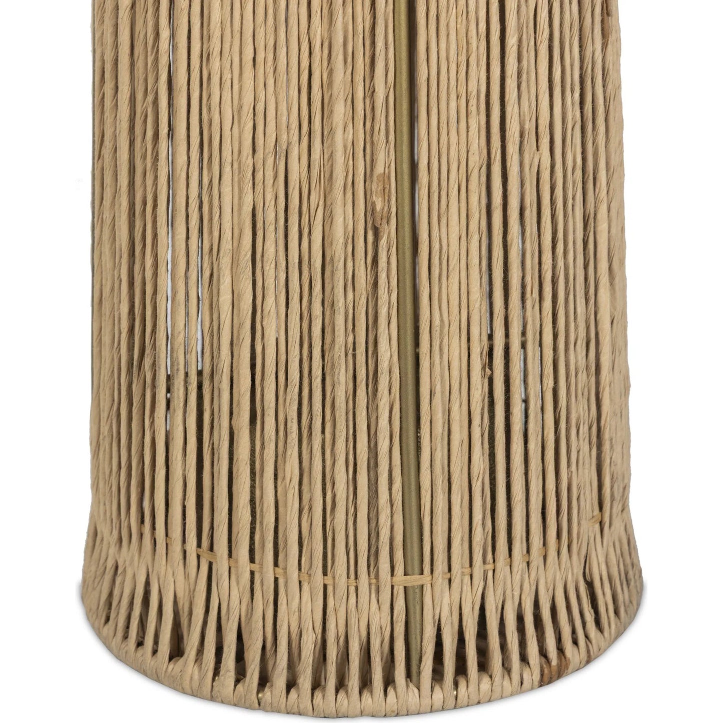 006 SI-2446617 | Closeup | Nessa Floor Lamp by Four Hands in antique brass iron, natural paper cord. Made from iron, rush in a rustic style.