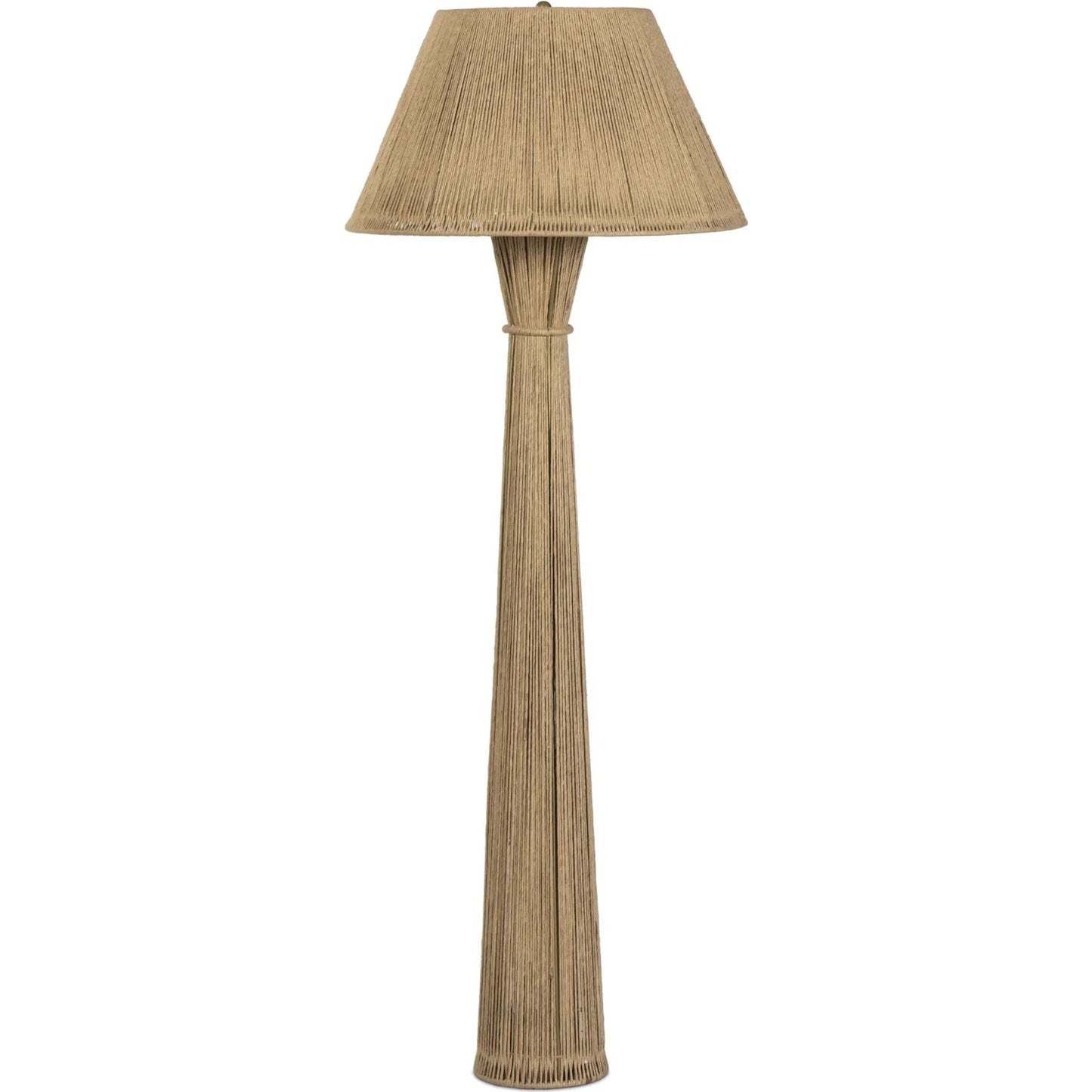 001 SI-2446617 | Primary Silo | Nessa Floor Lamp by Four Hands in antique brass iron, natural paper cord. Made from iron, rush in a rustic style.