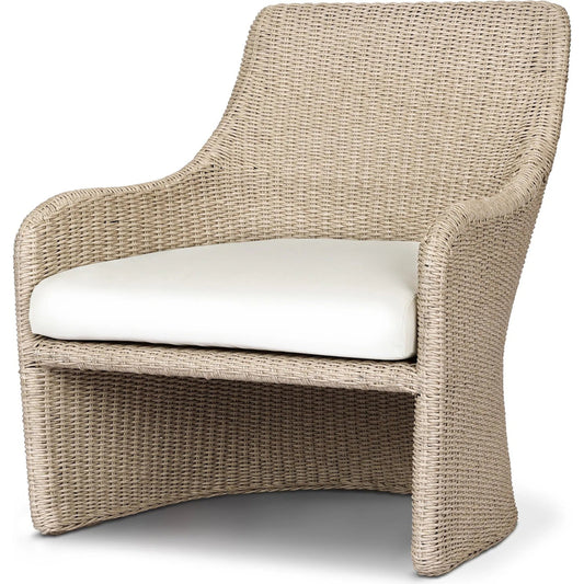 Blaire Outdoor Chair by Four Hands in vintage white, arashi salt. Made from 100% polyethylene, 100% acrylic in a unique style.