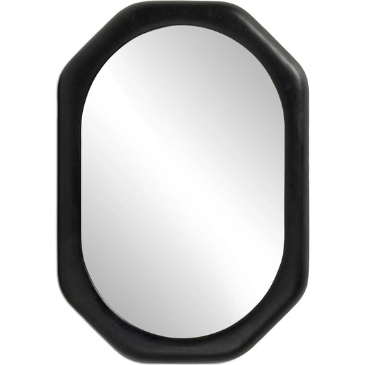 Brystol Wall Mirror by Four Hands in black antique. Made from aluminum, mirror in a unique style.