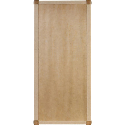 Janey Mirror by Four Hands in fawn oak, natural paper cord. Made from solid oak, rush, glass in a transitional style.