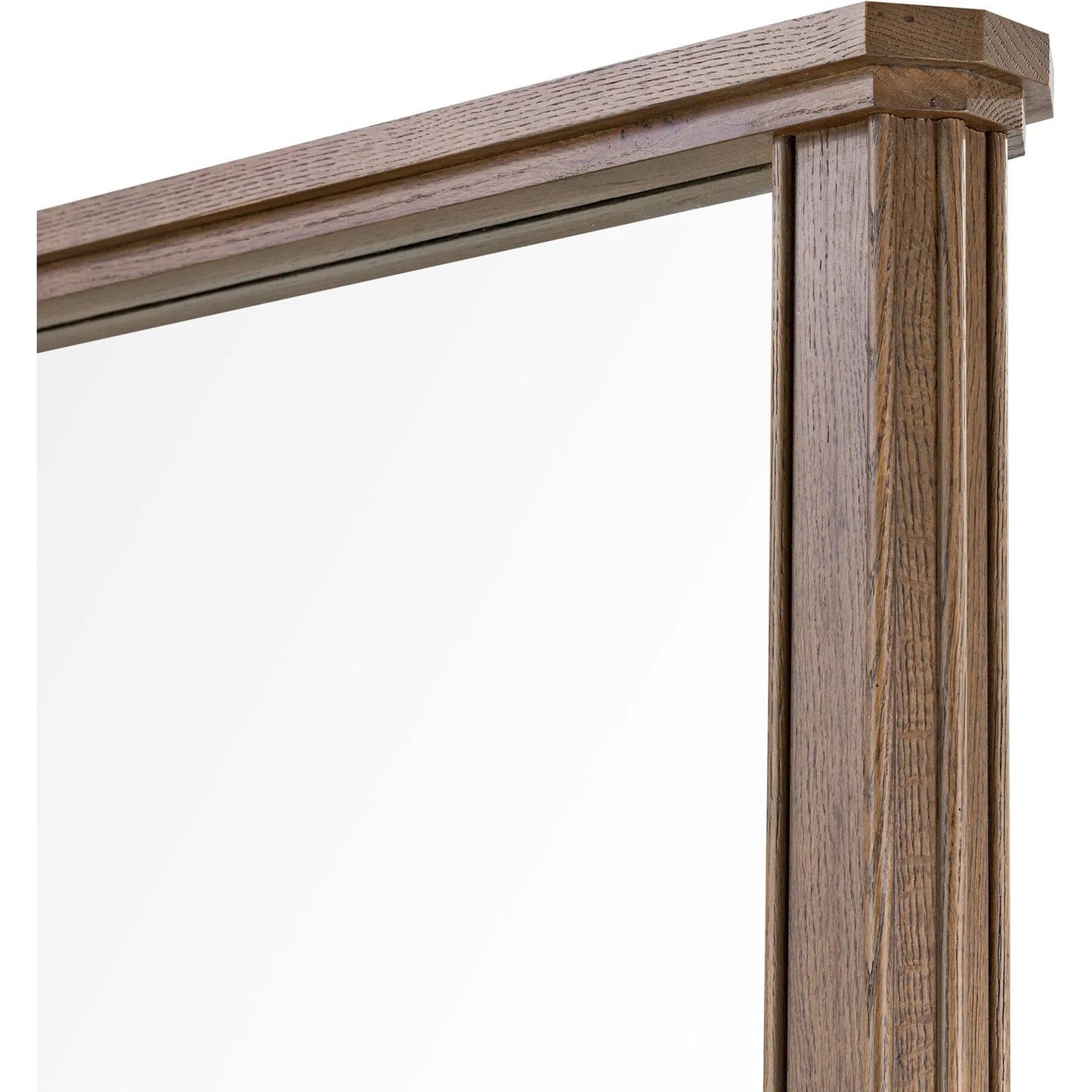 005 SI-2446597 | Closeup | Kish Mirror by Four Hands in umber oak solid. Made from solid oak, glass in a traditional style.