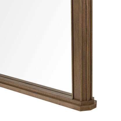 Kish Mirror by Four Hands in umber oak solid. Made from solid oak, glass in a traditional style.