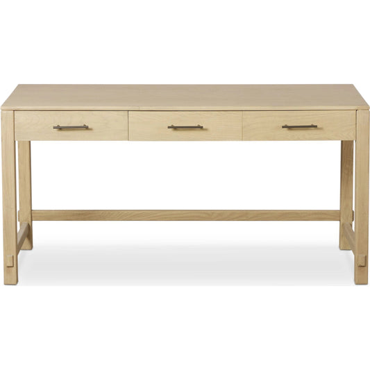 Blake Writing Desk by Four Hands in washed ash, natural iron. Made from solid ash, iron in a transitional style.