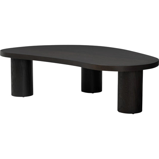 Joji Nesting Coffee Table by Four Hands in aged black, aged black oak solid, aged black maple veneer. Made from thick oak veneer, solid oak, light maple veneer in a unique style.