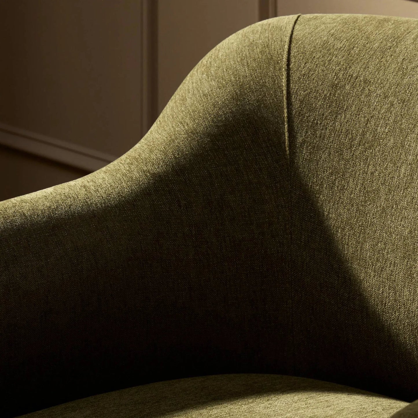 009 SI-2446534 | Closeup | Colston Chair by Four Hands in sutton olive, toasted ash solid. Made from 100% polyester, solid ash in a modern style.