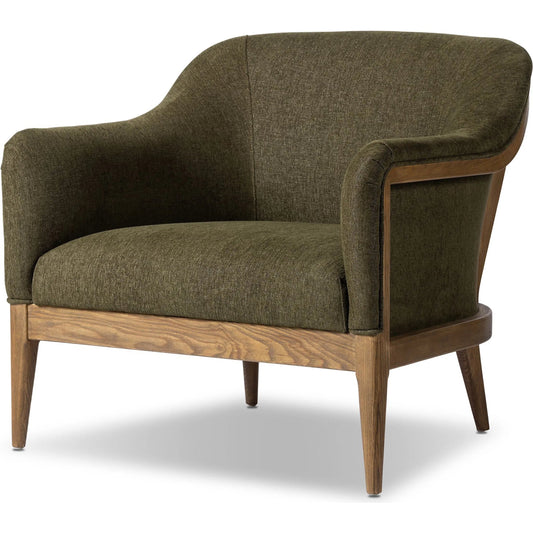 Colston Chair by Four Hands in sutton olive, toasted ash solid. Made from 100% polyester, solid ash in a unique style.