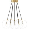 Clear Glass, Burnished Brass, Black Cord