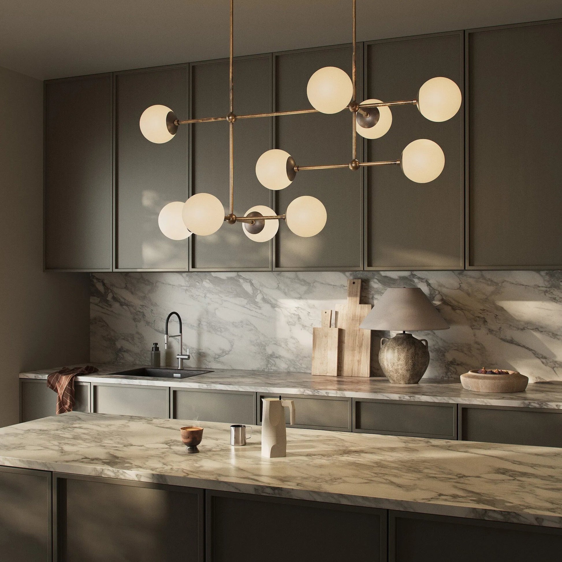 Armstrong Linear Chandelier by Four Hands. Made from unique in a modern style.